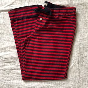 J.Crew Flannel Pajama Pants Navy Red Stripe Small
